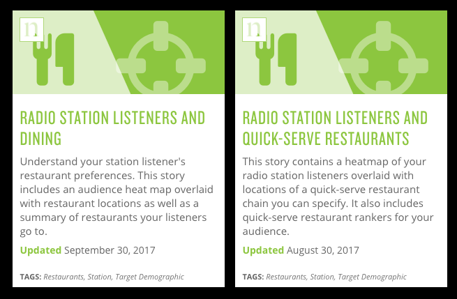 Station-based templates for a restaurant story