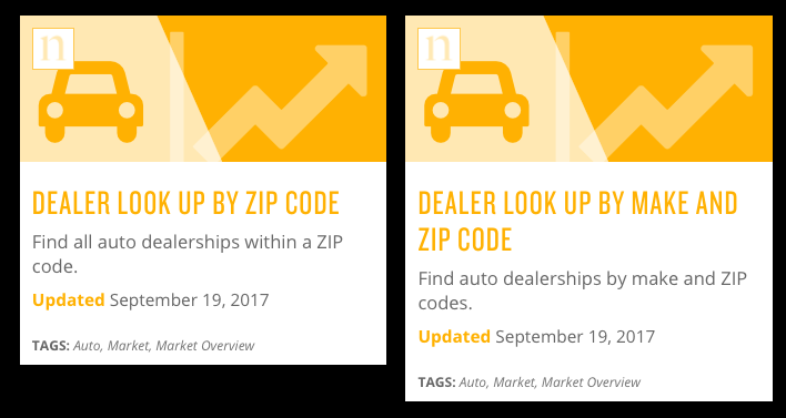 The dealer look-up templates can help you find a dealer in a ZIP Code